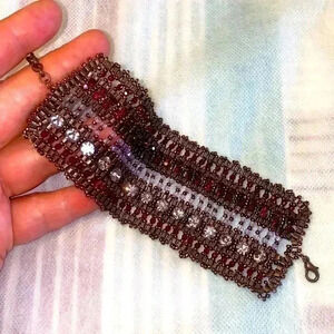 🕷🕸 Gothic Bracelet 🕸🕷 made with darkened stainless  steel and shining stones